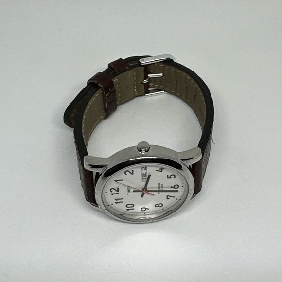 Timex Easy Reader T20041 Men's Brown Leather Analog Dial Quartz Watch HME88 - Picture 7 of 11